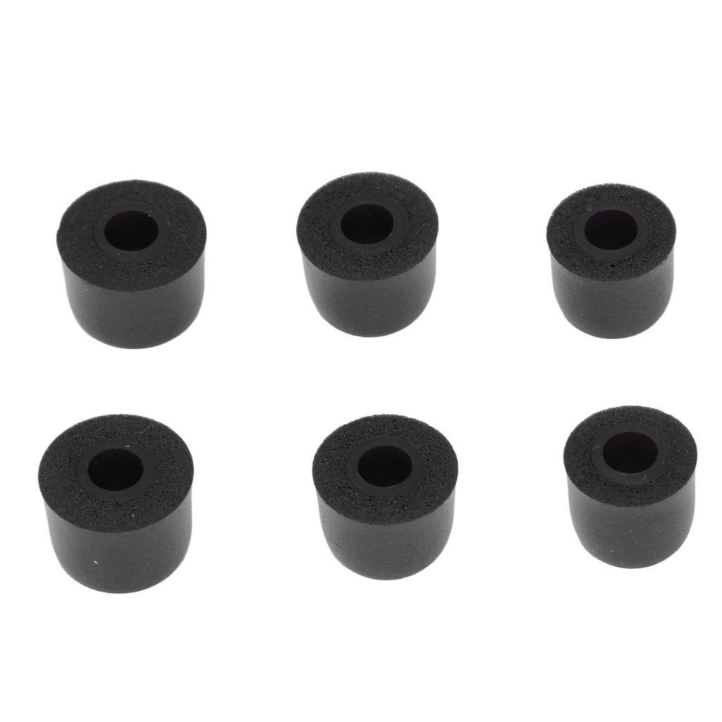 6pcs Replacement Eartips Noise Reduction Memory Foam Earplugs for 4.3mm‑6.0 mm EarphonesBlack
