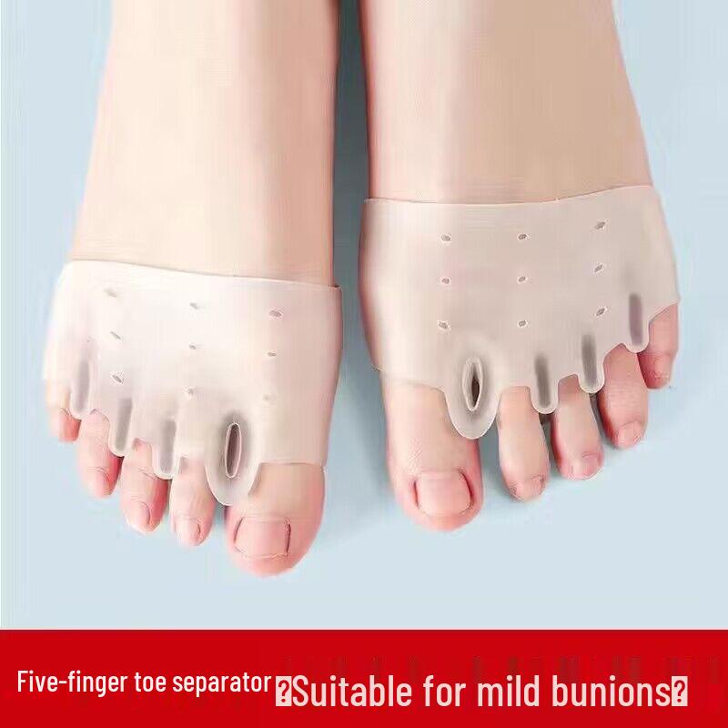 

Five-Toe Corrector: Toe Protection & Overlap Separator, Forefoot Pad for Callus Prevention, Anti-Abrasion, Wearable in Shoes. One Size (fits 35-48)