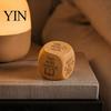 Gamified Reading Accessory Wooden Decision Dice, 6-Sided Wood Engraved Quotes Prompt, Natural Literary Habit Forming Tool Charm, Fun Companion