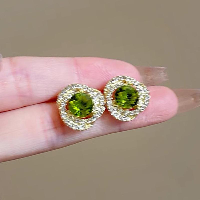 Mambo Mint Green Crystal Flower Butterfly Stud Earrings Temperament Personality Earrings Sweet Earrings Women