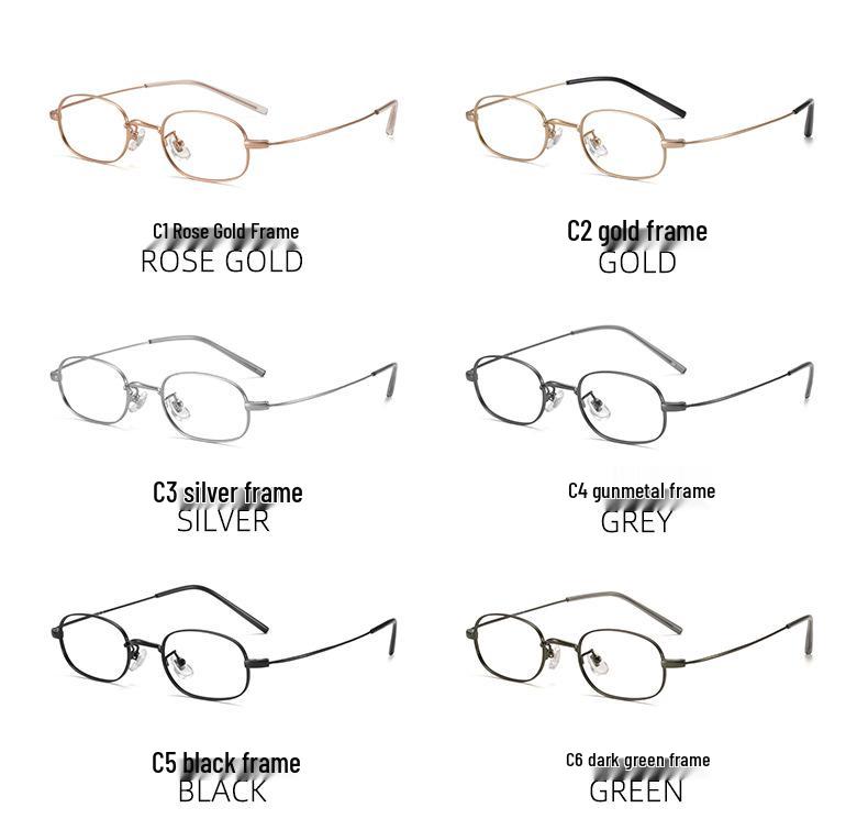 Women's Ultralight Small Oval Titanium Eyeglass Frames for High Prescription