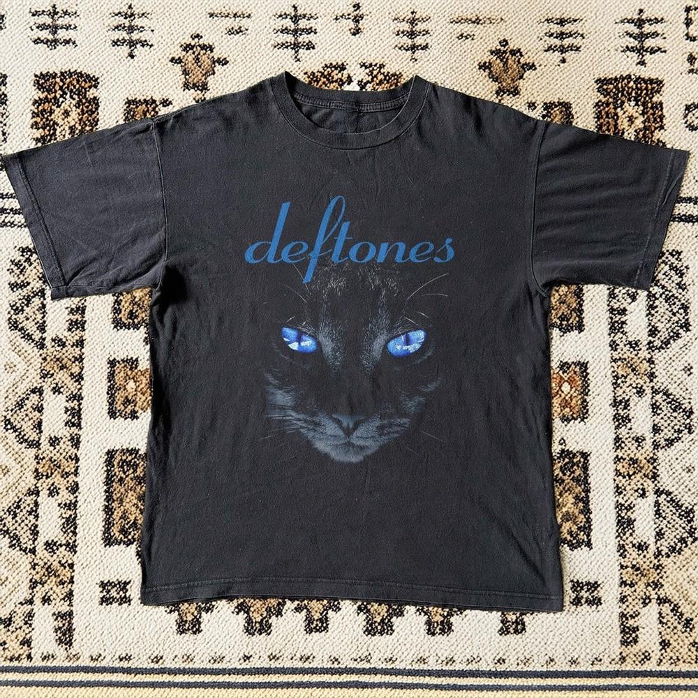 НОВЫЙ Популярный Т-футболка группы Deftones Ретро Графическая футболка Rock Черный Хлопок Унисекс S Унисекс Т-футболка M