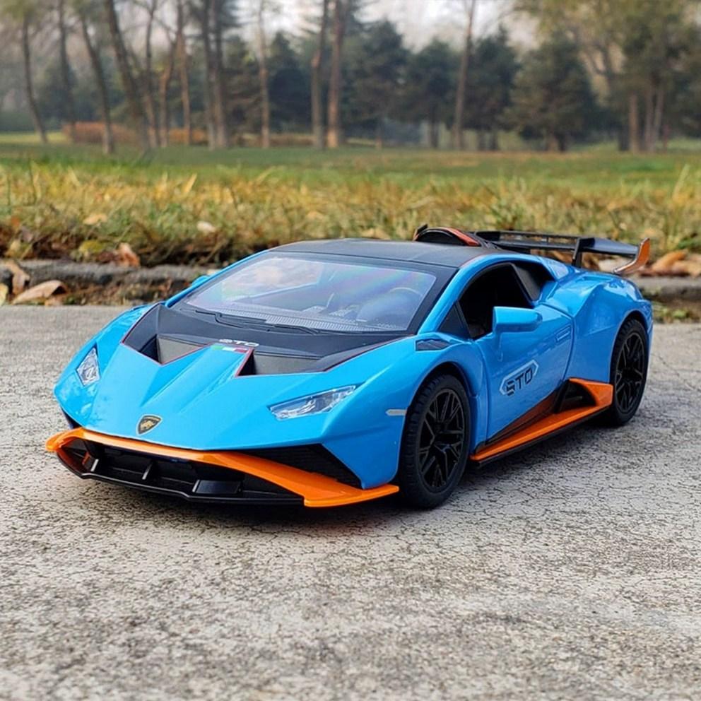 MyCar 1:24 Scale Lamborghini Huracan STO Die-cast Metal Model Car - Blue Collectible Figurine & Display Decor
