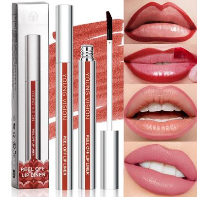 Różowa konturówka do ust Peel Off Lip Liner Trwała wodoodporna naturalna cienka matowa konturówka do ust konturówka tatuaż pomadka do ust Tear-Off Lipstick makijaż