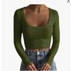 Spring And Autumn New Women'S Versatile Long Sleeve Daily Business Commuter Elegant Comfort Sexy Bottom Shirt Top