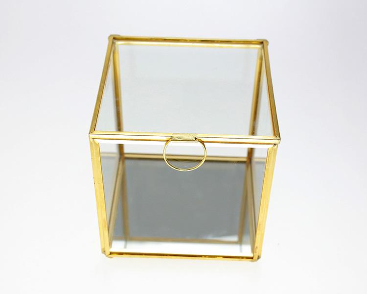 Geometric Flower House Flip-Top Jewelry Storage and Decorative Box with Preserved Flowers