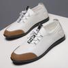 Men's Shoes Driving Soft-soled Shoes Trendy Men's High-end Leather Shoes White Shoes Casual Shoes Board Shoes Summer