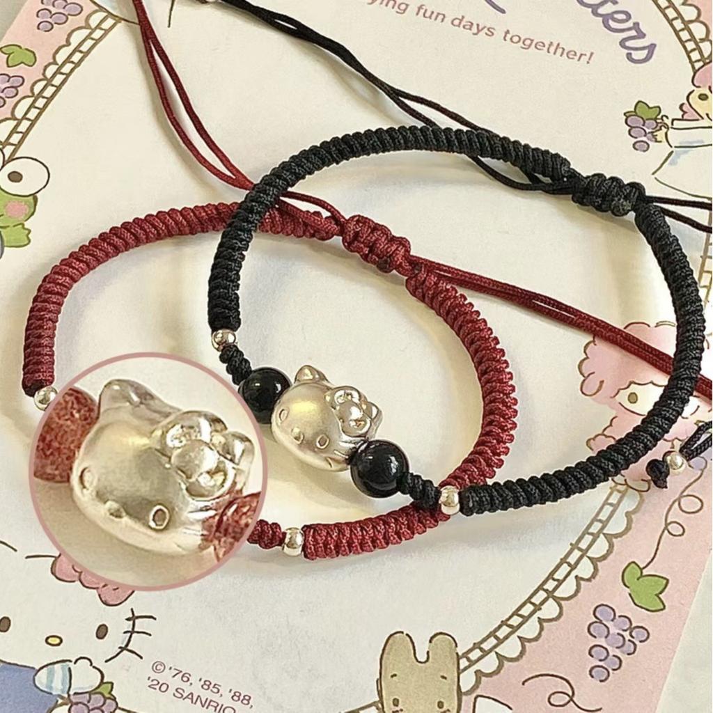Couple bracelet hellokitty cute cartoon woven hand rope tudent give boyfriend to girlfriend gift