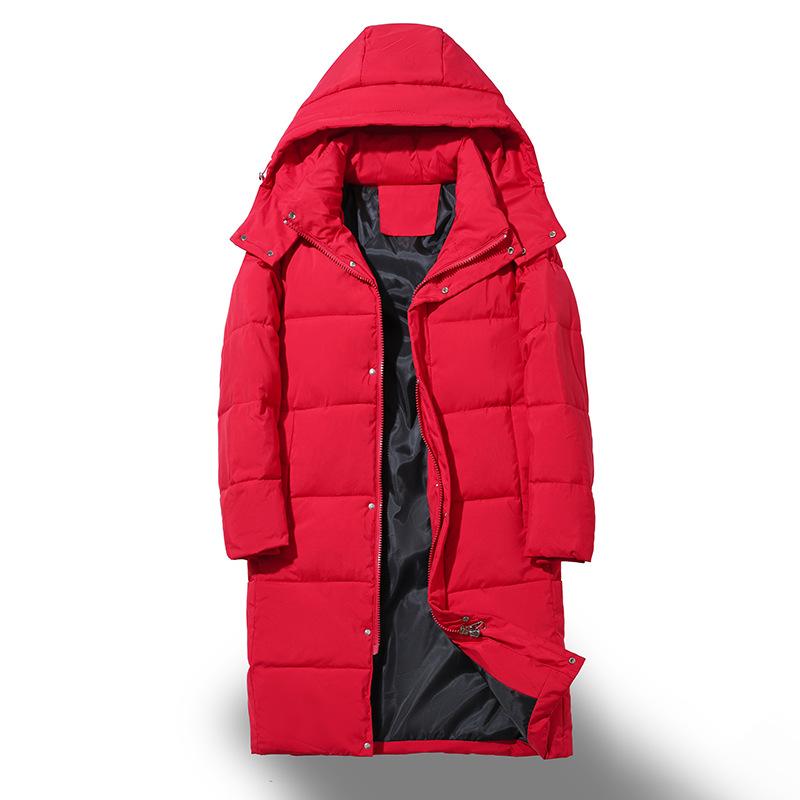 New Couple Loose Over-knee Down Cotton Jacket for Winter Men and Women Extended Hooded Cotton Jacket for Warm Jacket