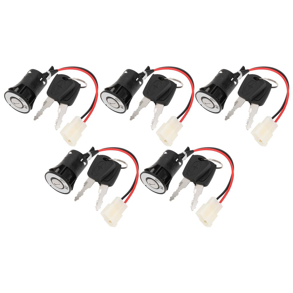 5 zestawów Blokada zasilania skutera elektrycznego Kluczyk zapłonowy Duże głowice Elektryczny zamek do drzwi Dwa kable