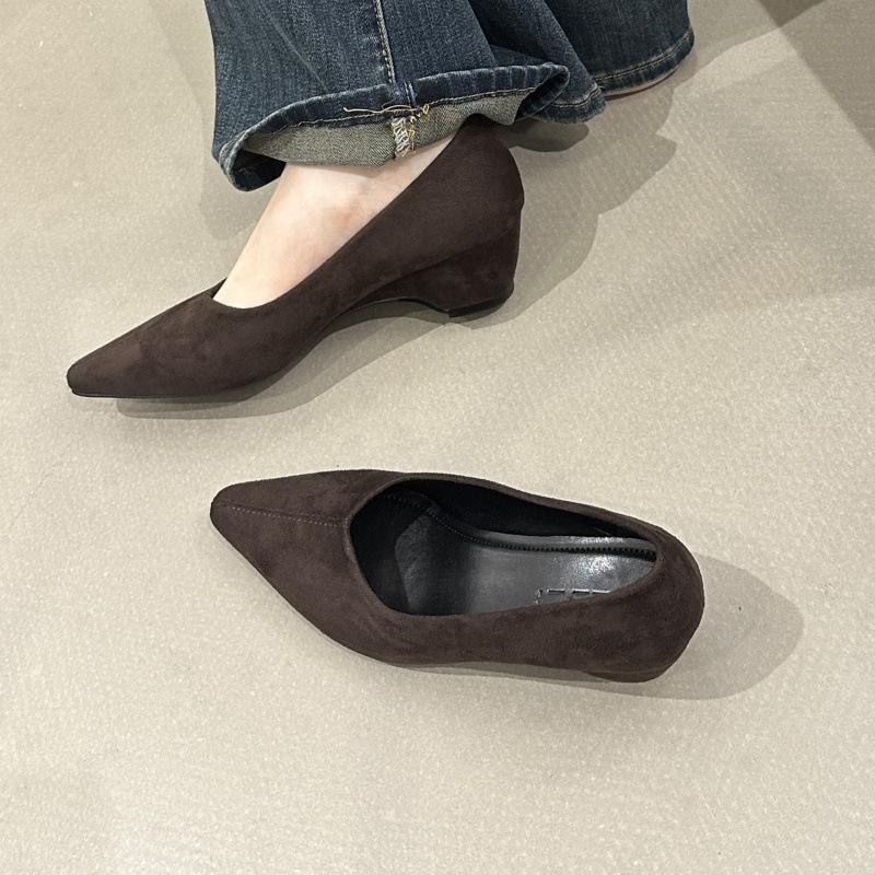 French temperament black single shoes women's shoes 2025 new spring and autumn winter pointed high heels