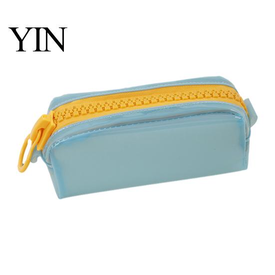 PVC Pencil Case Stationery Case, Large Capacity Pouch, Fashionable Bag Smooth Zipper Pen Organizer for School Office Student Use