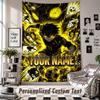 Wall Hanging Tapestry With Custom Name & Text, Blue Lock Decorative Tapestry For Bedroom