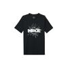 T-Shirt mit Buchstabenprint, Rundhalsausschnitt, kurzen Ärmeln, Herren-Oberteil, Schwarz FJ2303-010