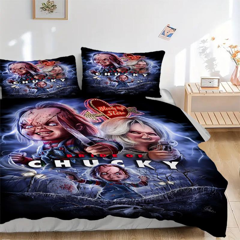 Chucky'S Halloween Horror Print 3Pcs Bedding Setduvet Cover With 2 Bedropillowcase Home Birthday Gift