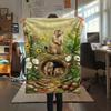 1PC Cute Little Groundhog  Print FlAannel Blanket, High Quality Comfortable for All Seasons, Home Decor, Warmth and Comfort