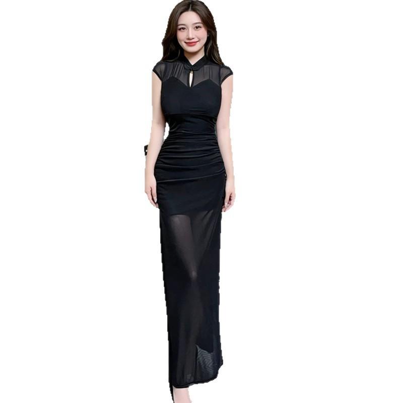 Sexy Dress Nightclub Chinese Low-cut Mesh Foot Massage Soft Technician Club Foot Massage Work Clothes