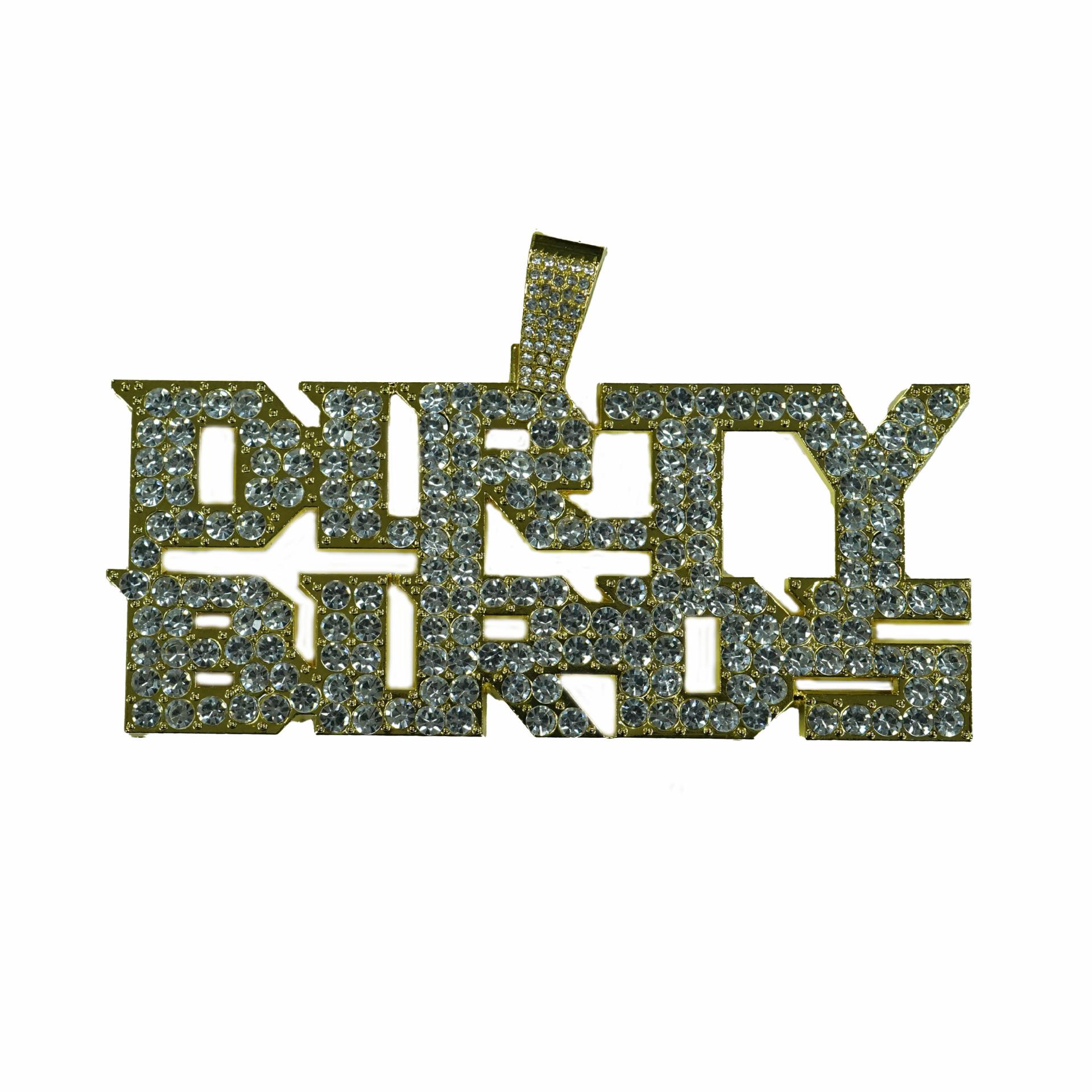 Новый продукт Полный Алмазный Буквы DIRTY BIRDS Сплав Подвеска Регбийная Команда Рок Панк Мужское Ожерелье