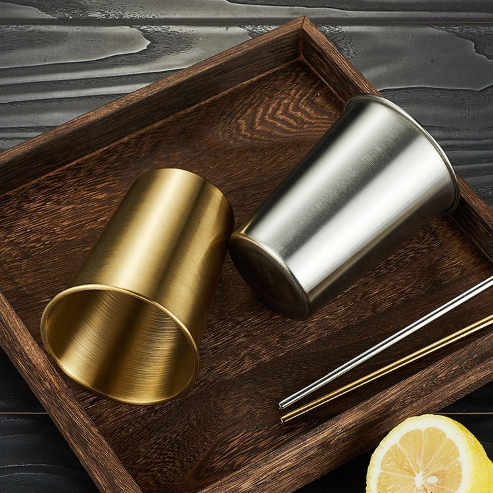 Wine Cup 400/500ML Stainless Steel Cup Thickened Water Cup Beer Cup Wide Mouth Drinking Cup Kitchen