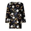 Women's Fashionable Casual Round Neck T-Shirt With Floral Print And Three-Quarter Sleeves