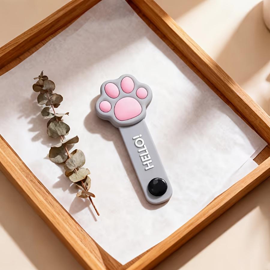 2 Cartoon Cat Paw Cable Winders for Earphone Data Cable Charging Cable Organizer Portable And Practical Earphone Cable Tie