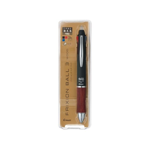 Pilot Erasable 3 Color Ballpoint Pen Frixion Ball 3 Wood 0.5 Deep Red LKFB-2SEF-DR