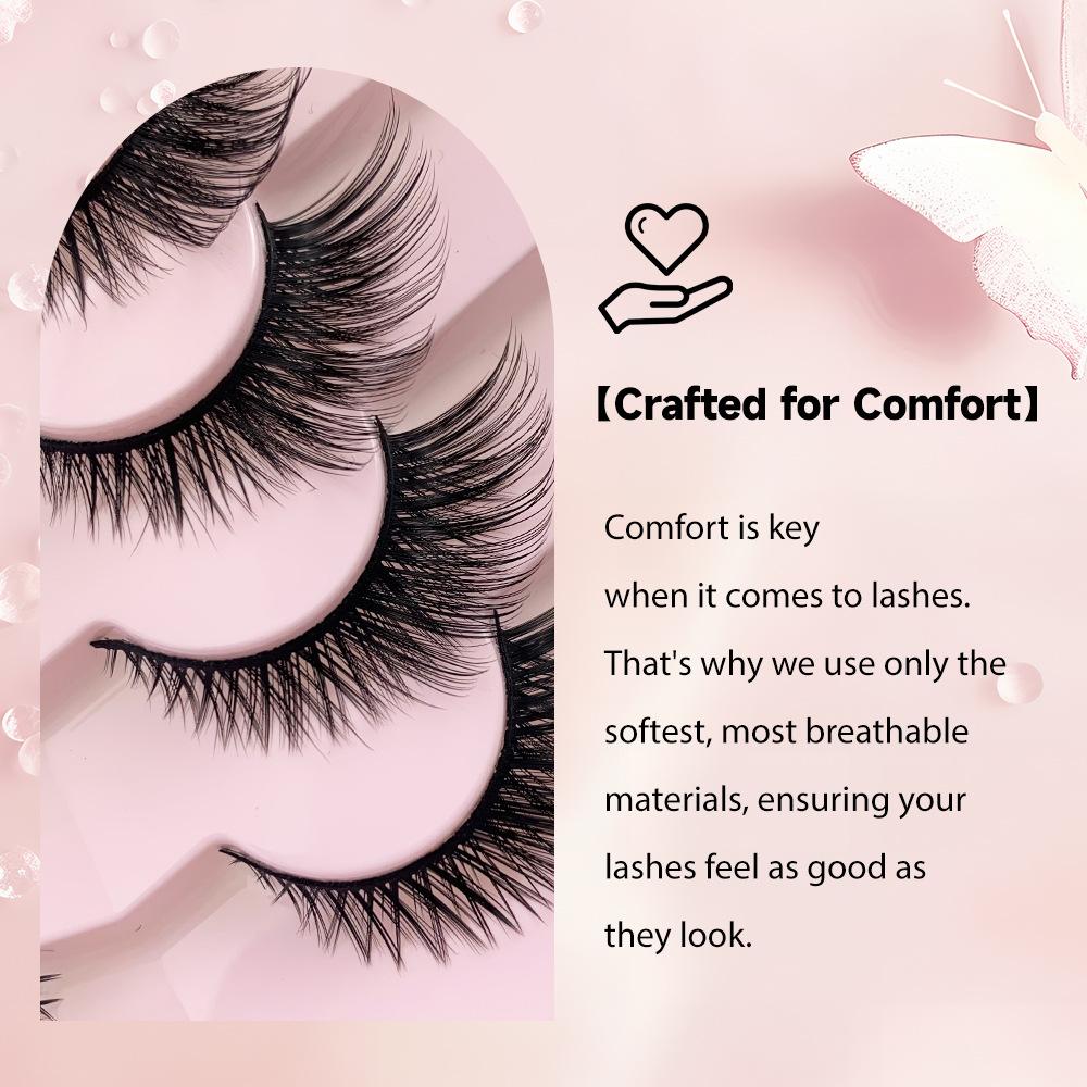 Oblique flying fox false eyelashes 7 pairs, European and American tail extension eyelashes one piece whole pair