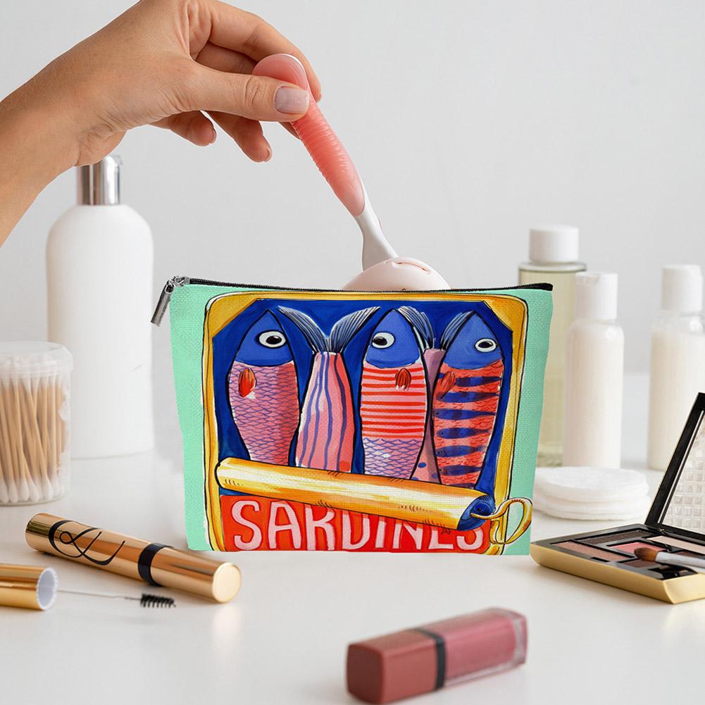 Unisex Adult Makeup Bag Hypoallergenic Mini Cosmetic Pouch Multifunctional Tote Bag Polyester Shopping Bag Casual Handbag