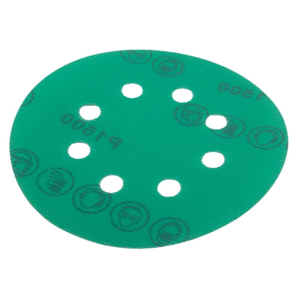 5Inch 8Hole Sanding Discs& Wet Dry PET Film Green Sandpaper Polishing
