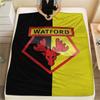 1 Stück Watford FC Druck Flanelldecke, Hohe Qualität, Bequem für alle Jahreszeiten, Heimdekoration, Wärme und Komfort, Perfekt für Weihnachtsgeschenke