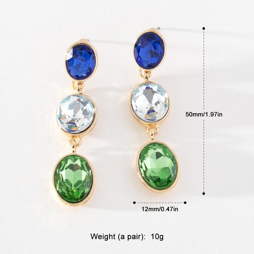 Pinkdudu 2023 Summer New 3 Color Glass Drop Earrings Romantic Luxury Charming Geometric Earring for Women Jewelry Gifts PD1205