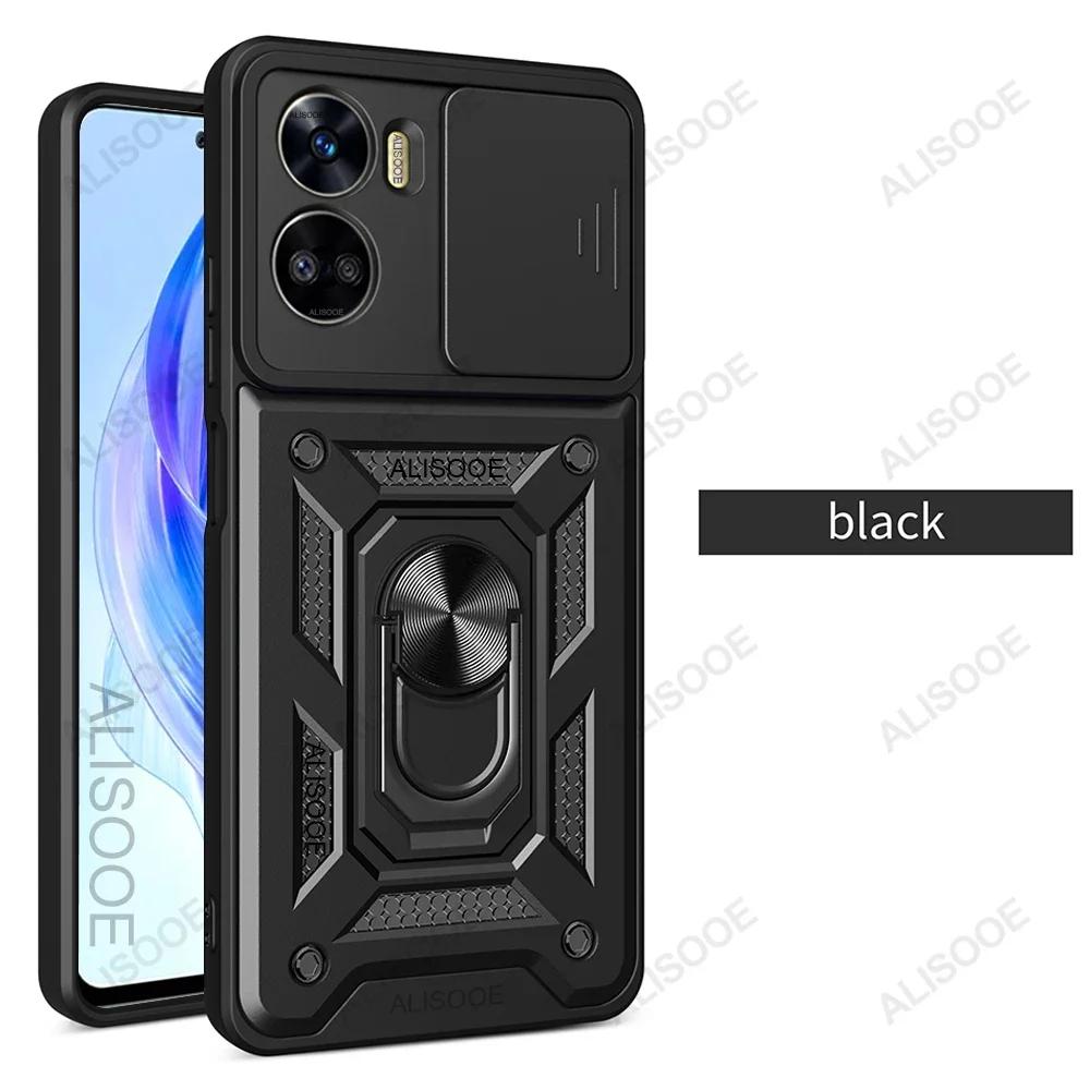 

Броня Капа для Honor 90 Lite X7B X8B X9B чехол скольжение объектива камеры кольцо-подставка чехол для Honor X7B X8B X9B 90 Lite противоударный чехол For Honor X7B чёрный