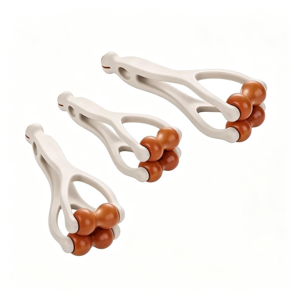 1/3 peças Rolo Massageador de Dedos de Madeira Maciça com Rolos 360° Design de Clipe Massageador de Dedos Bastão de Acupressão para Alívio de Meridianos da Mão