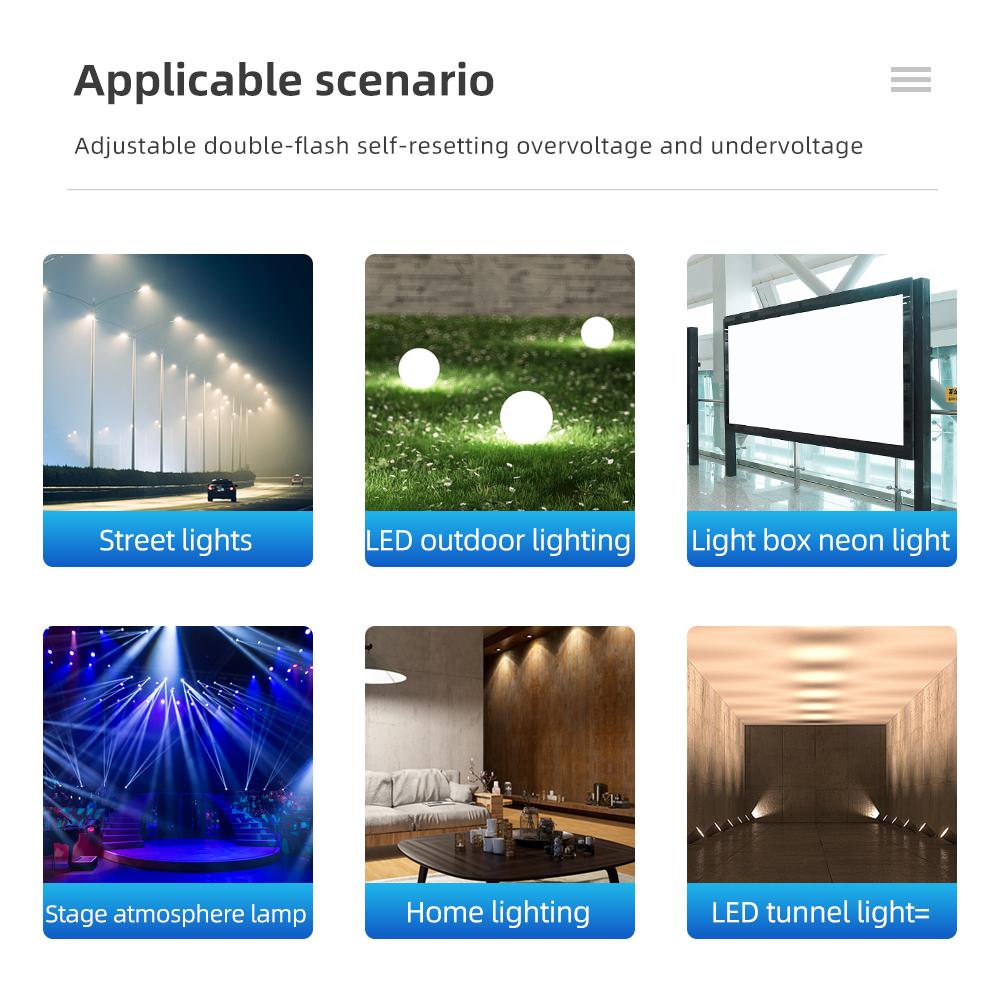 Adjustable Digital Voltage Relay 220V 40A/63A Household Circuit Breaker Surge Protector Limit Over And Under Current Protection