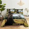 Scene Bed Sheet and Pillowcase Set Bedding Linens Cover Queen King Double Size 220x240 Trees for Bedroom Soft Twin Full Single