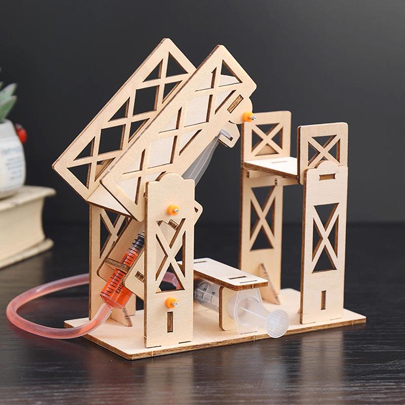 Children's DIY Wooden Hydraulic Transmission Assembly Kit