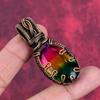 Faceted multi tourmaline pendant copper wire wrapped pendant handmade pendant multi tourmaline gemstone jewelry wedding gifts copper jewelry