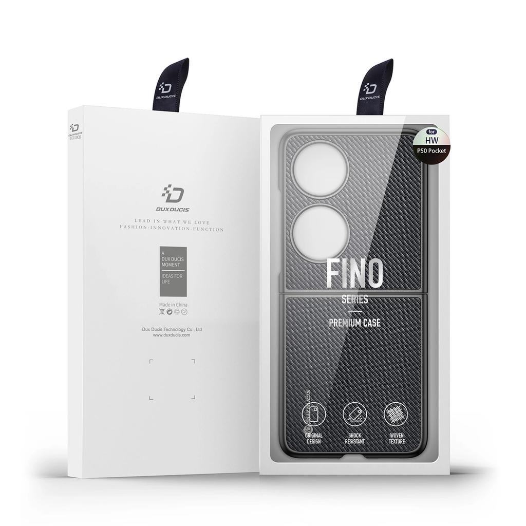 Dux Ducis Fino Etui Pokrowiec Pokryty Nylonowym Materiałem Huawei P50 Pocket Czarny