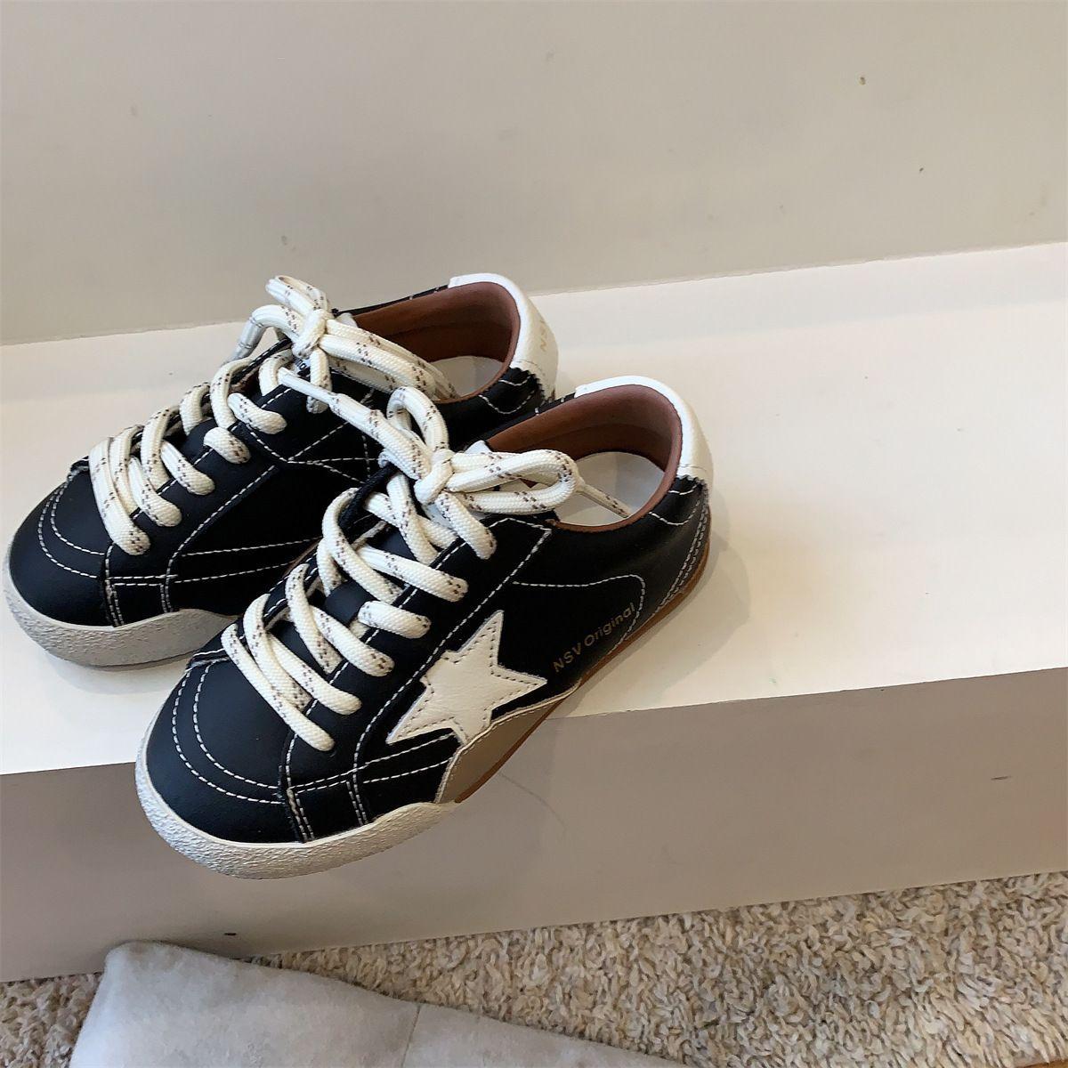 

Children s sneakers, new autumn models, girls star-patterned distressed shoes, Korean-style sports shoes, trendy boys casual shoes 31 чорний