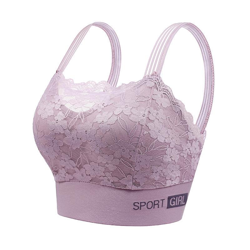 Lace Lingerie Bra for Women with Breast Pads Supports Side Breasts Plus Size Bra Vest Style Bandeau Top Strapless Bra