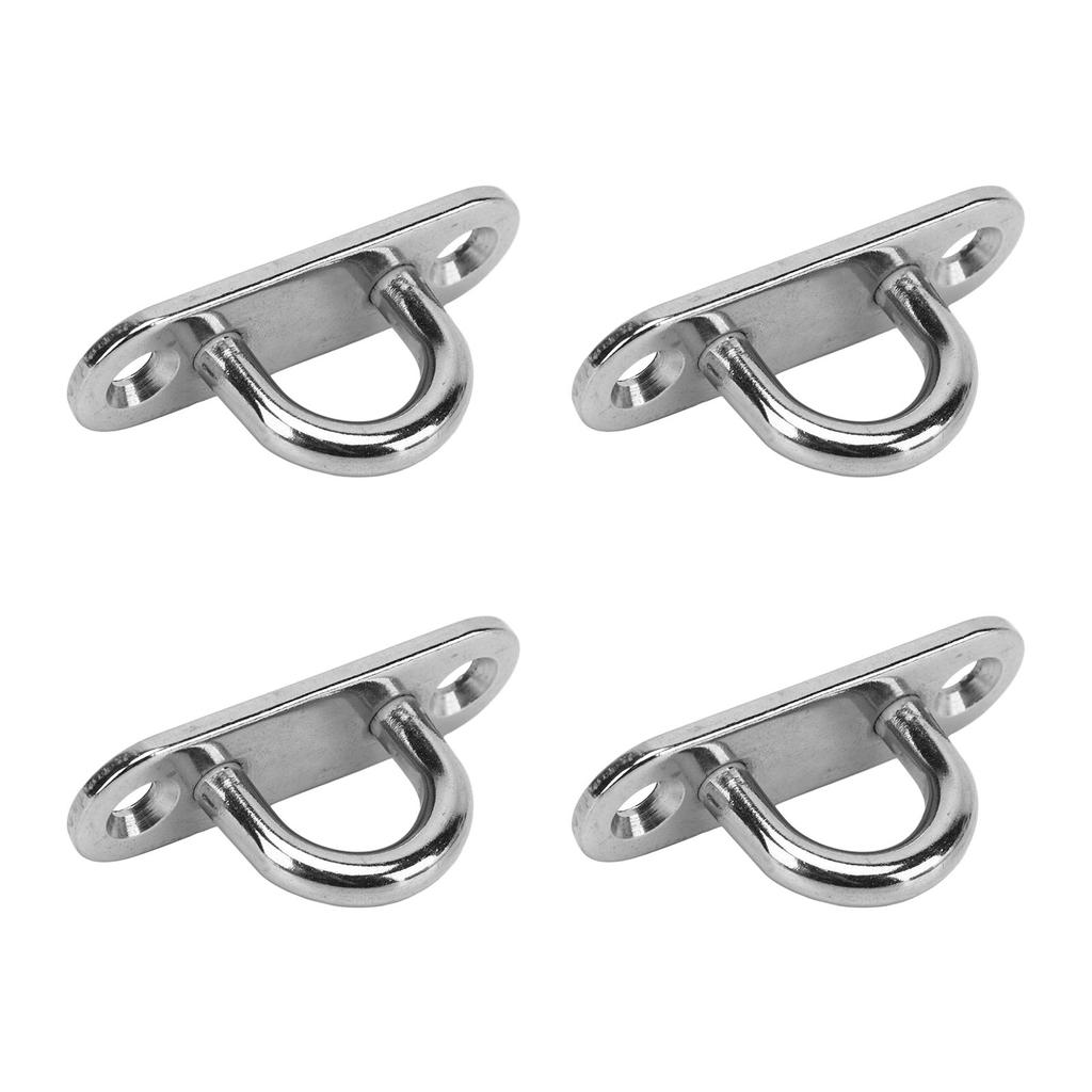 4 Pack Oval Hammock Hanging Pad Eye Plate Wall Mounting Stainless Steel Sun Sail Ceiling Hook Plate