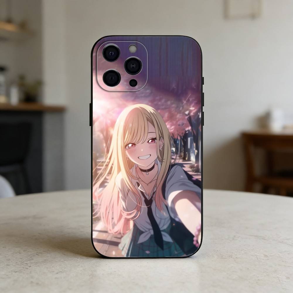 My Dress Up D-Darling Marin Kitagawa Phone Case For iPhone 17,16,15,14,13,12,11 Plus,Pro Max,SE4Soft Silicone Black Cover iPhone14Plus
