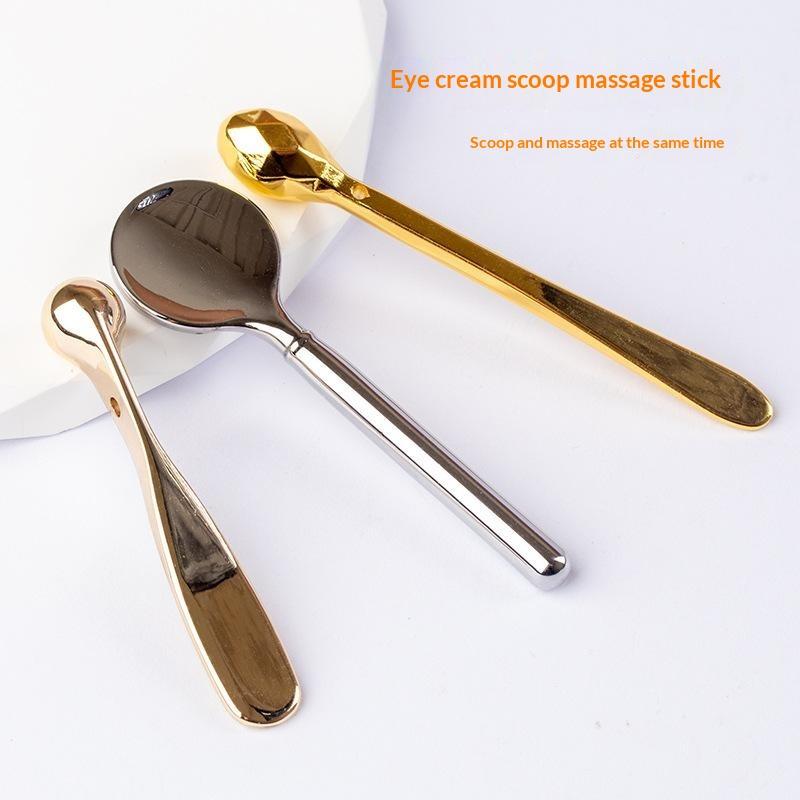 1Pcs Facial Makeup Mask Cream Spoon Stainless Steel Mini Cosmetic Skincare Spatula Eye Cream Stick Beauty Round Head Scoop