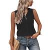 Women's Solid Color Summer Casual V-Neck Buttoned Vest T-Shirt Tops