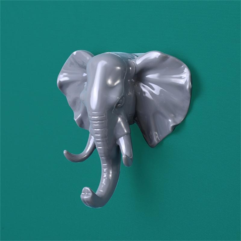 Elephant Deer Head Wall Hook Decorative Key Holder With Sturdy Plastic And Easy Adhesive For Home Decoration