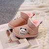 New Cute Winter Children's Boots Cartoon Panda Girls Cotton Boots Kids' Fashion Boys Snow Boots Warm Plush Non-slip Versatile