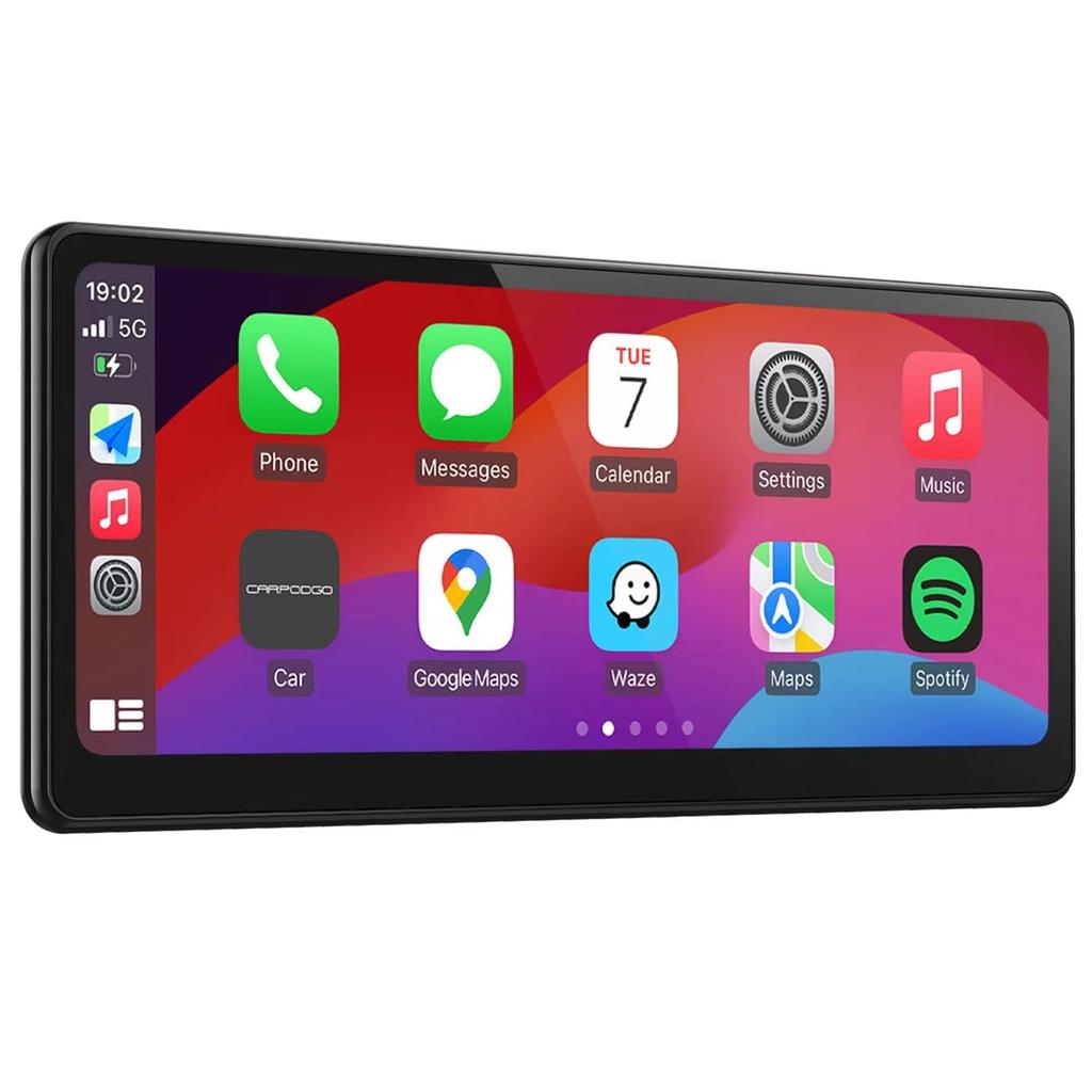 [2025 Fully Laminated Screen] CarpodGo T3 Pro Portable 60fps Wireless CarPlay Android Auto, 8.9-inch 1920720 IPS Touchscreen Car Stereo, Display Only