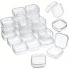 Clear Plastic Jewelry Storage Box Set with Lids - Organize Earrings and Small Items, Stackable Design, Available In 10/20/30/50 Pieces