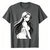 Sexy Waifu Otaku Anime Japanese In Black And White Art Tshirt Unisexs Printed Tshirt