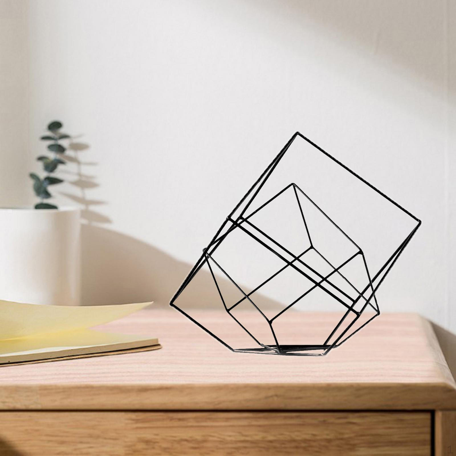 Metal Modern Geometric Figurine Hotel Shelf Statues Living Room Tale Centerpiece Bookcase Ornaments
